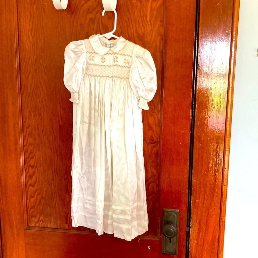 Christening Dress Saks Fifth Avenue 100% silk. Made in Italy.